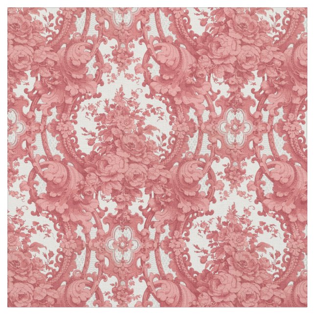 Vintage Rosen und Blattmuster Stoff (Nahaufnahme)