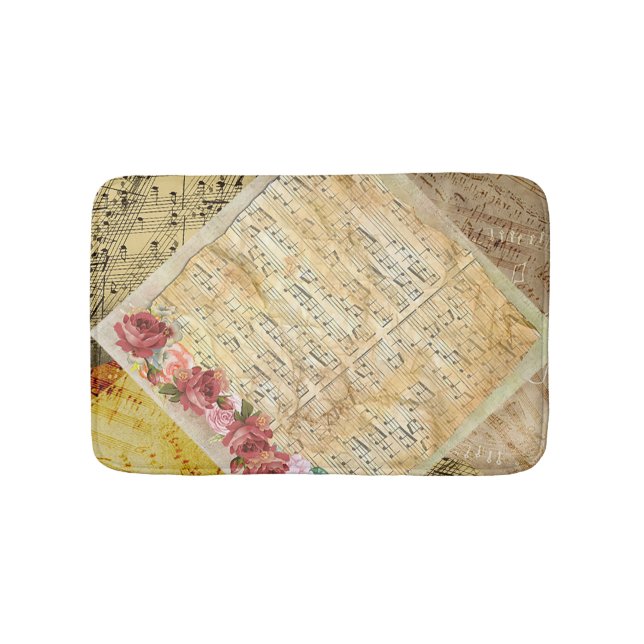 Vintage Rosen und musikalische Badematte (Vorderseite)