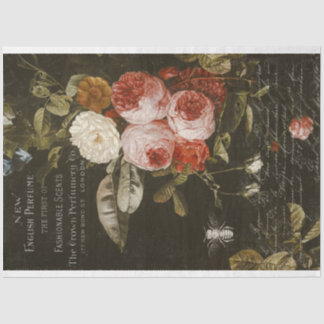Vintage Rosen und Parfüm Ephemera Dekoupage Seidenpapier