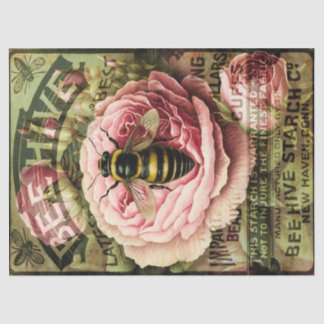 Vintage Rosen und Queen Bee Dekoratives Tissue-Pap Seidenpapier
