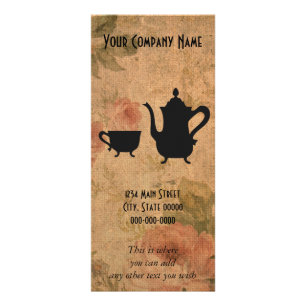 Vintage Rosen und Tee Werbekarte