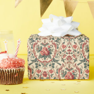 Vintage-Rosen- und Vogel-Muster Romantische Art No Geschenkpapier