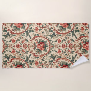 Vintage-Rosen- und Vogel-Muster Romantische Art No Strandtuch