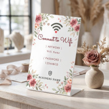Vintage-Rosen-Watercolor-Geschäfts-Wifi-Passwort
