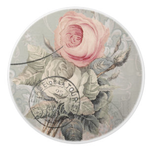 Vintage Rosenblüte Keramikknauf
