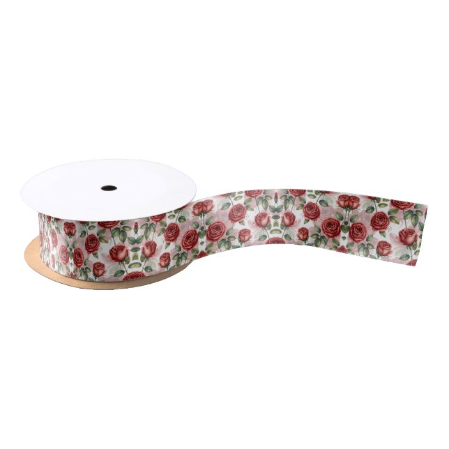 Vintage-Rosenblüte Satinband (Spule)