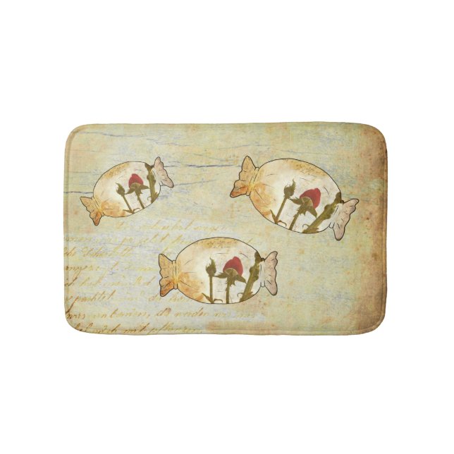 Vintage Rosenbonbon Badematte (Vorderseite)