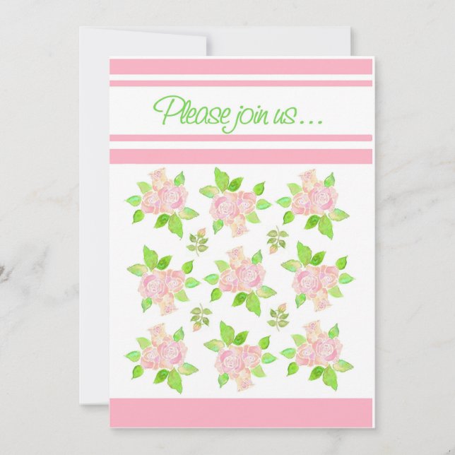 Vintage Rosengänge Sommerliche Party Einladung (Vorderseite)