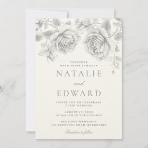 Vintage Rosenhochzeit Einladung