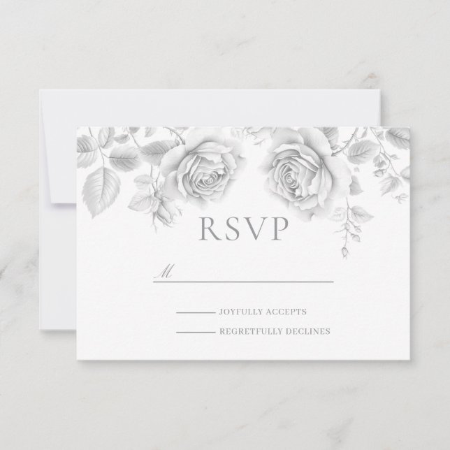 Vintage Rosenhochzeit RSVP Karte (Vorderseite)