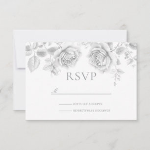 Vintage Rosenhochzeit RSVP Karte