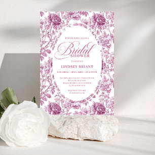 Vintage-Rosenmuster Floral Toile Brautparty Einladung