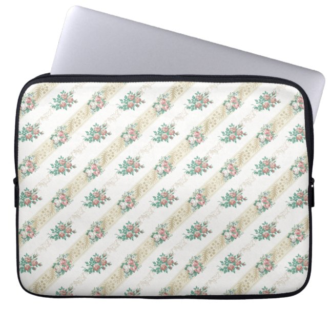 Vintage-Rosenmuster - Laptop-Hülle Laptopschutzhülle (Vorderseite)