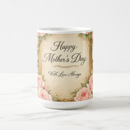 Vintage-Rosenrahmen-Muttertags-Karte | Antik Kaffeetasse