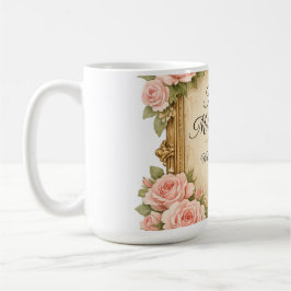 Vintage-Rosenrahmen-Muttertags-Karte | Antik Kaffeetasse
