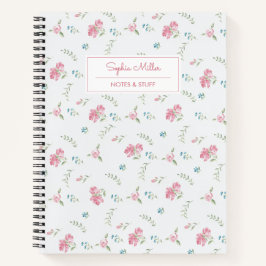 Vintage Rosenrosen Monogramm Ihr Name Notizbuch