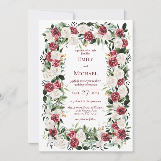 Vintage Rosenstraße Einladung (Vorderseite)