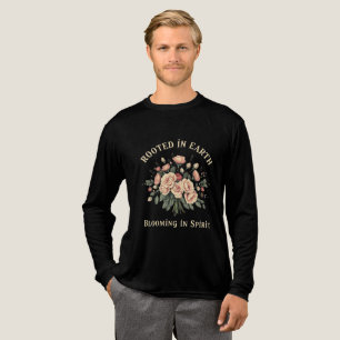Vintage-Rosenstrauß verwurzelt in Erde Grafik Kuns Tri-Blend Shirt