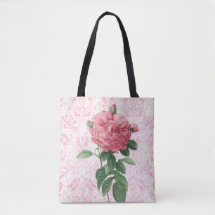 Vintage-Rosentasche mit rosa Blütenmuster