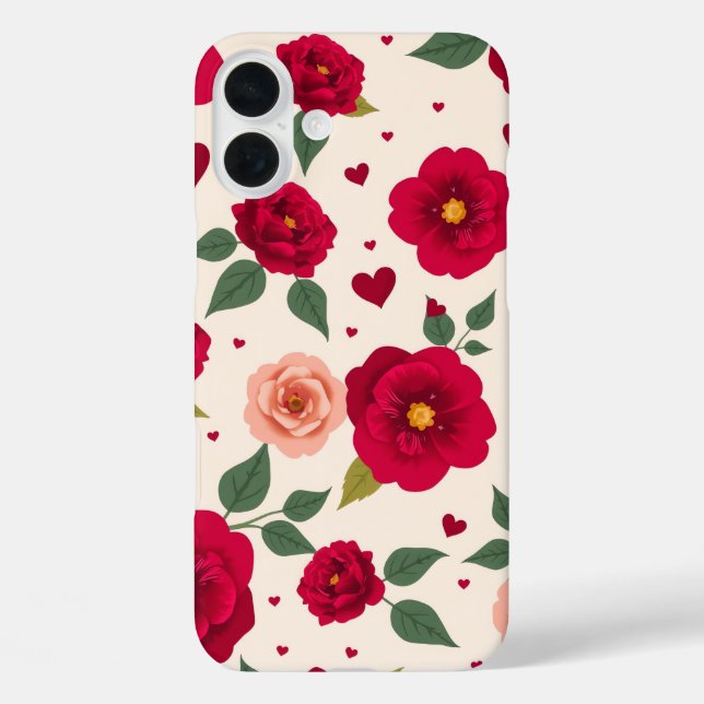 Vintage Roses and Hearts iPhone Case (Rückseite)