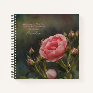 Vintage Roses Confucius Heart Zitat Journal Notizbuch