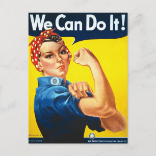 Vintage-Rosie-the-Riveter-Kriegspostkarte Postkarte