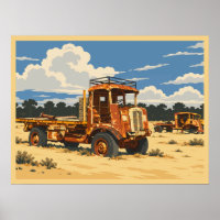 Vintage rostiger Lastwagen Sturt Stony Desert