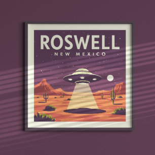 Vintage Roswell New Mexico Poster