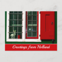 Vintage Rot Grün Weiß Holländisches Fenster Foto