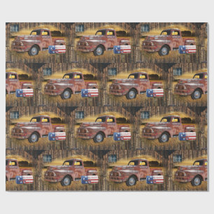 Vintage-Rot-LKW-Geschenkpapier Geschenkpapier