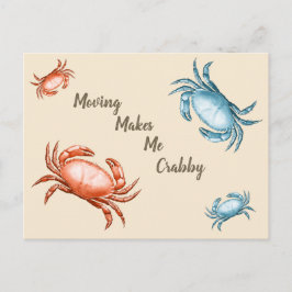 Vintage Rot- und Blaukrebsbewegungen machen mich z Postkarte