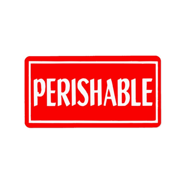 Vintage Rot-Weiß-Aufkleber Adressaufkleber (Vorne)