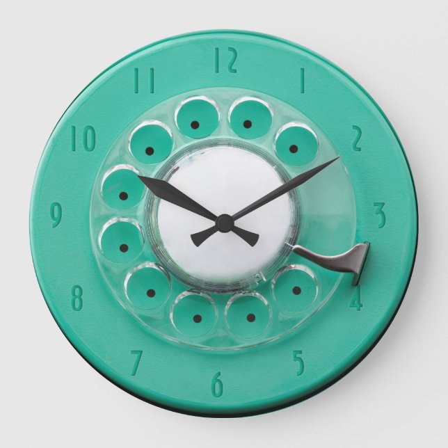 Vintage Rotary Dial Novelty Wall Clock Große Wanduhr (Vorderseite)