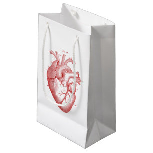 Vintage rote anatomische Herz kleine Geschenktasch Geschenktüte