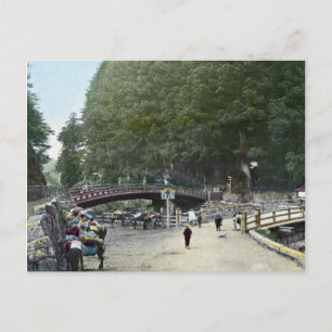 Vintage Rote Brücke Tokio Japan Postkarte