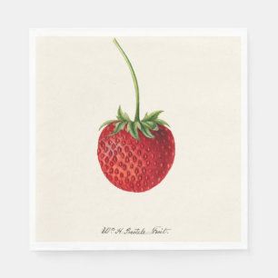 Vintage Rote Erdbeere-Illustration Serviette