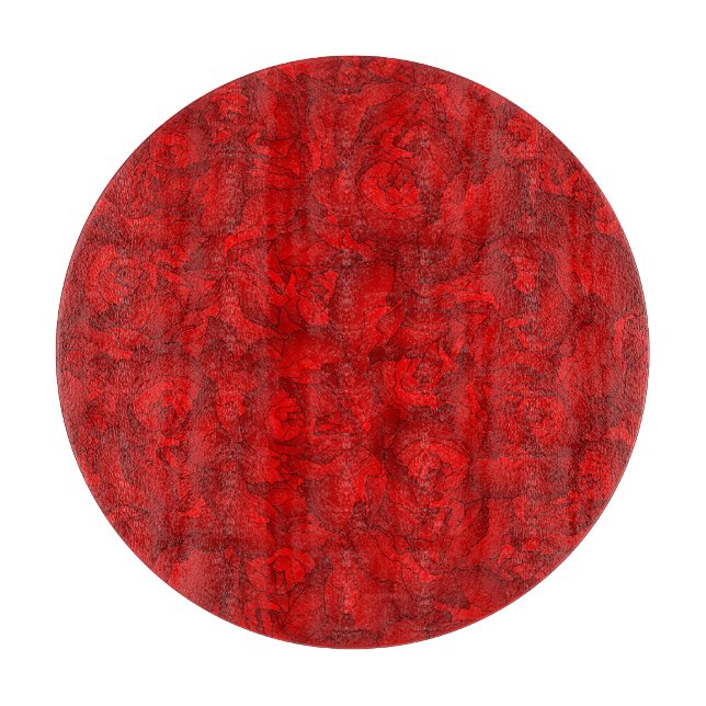 Vintage Rote Flora Schneidebrett (Vorderseite)