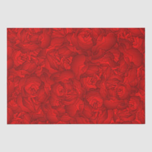 Vintage Rote Flora Seidenpapier