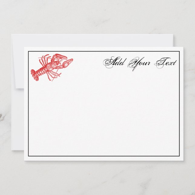 Vintage Rote Hummer #1 Zeichnend (Vorderseite)