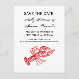 Vintage Rote Hummer #1 Zeichnend Ankündigungspostkarte