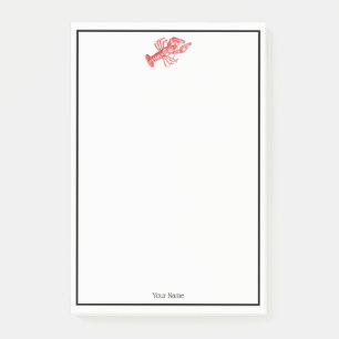 Vintage Rote Hummer #1 Zeichnend Post-it Klebezettel