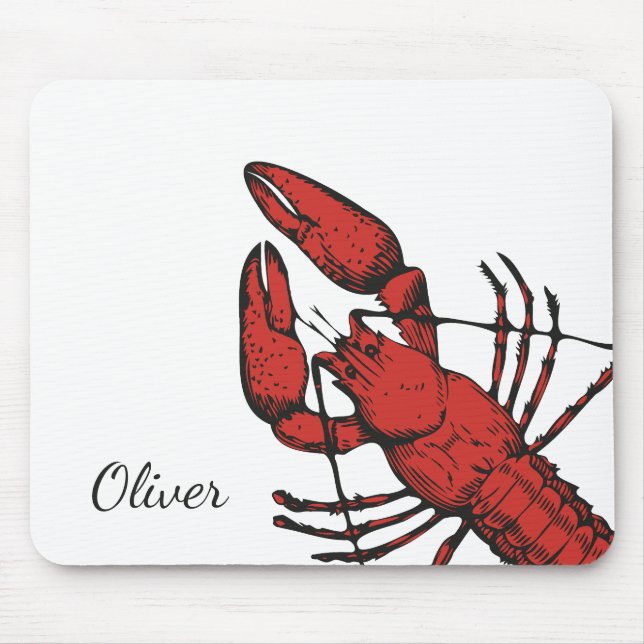 Vintage rote Hummergestaltung Mousepad (Vorne)