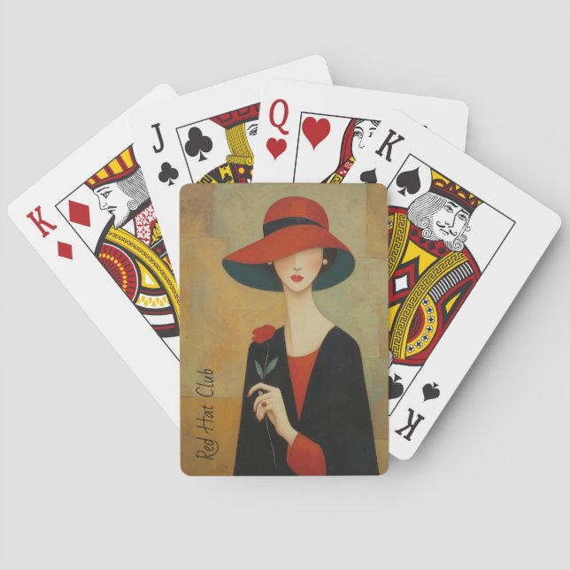 Vintage-Rote-Hut-Mode Spielkarten (Rückseite)