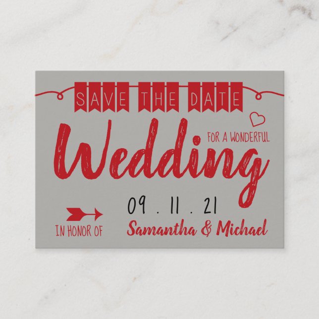 Vintage Rote Jagd, Save the Date Begleitkarte (Vorderseite)