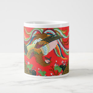 Vintage Rote Japanische Phönix-Vogel-Kunst G.A. Au Jumbo-Tasse