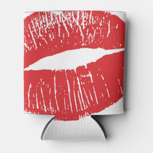 Vintage rote Lippen - Druckabbildung Dosenkühler