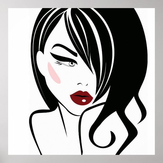 Vintage Rote Lippen Poster (Vorne)