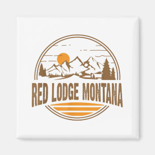 Vintage Rote Lodge, Montana Magnet