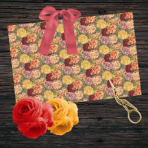 Vintage Rote Orangen und Gold gepanzerte Nelken