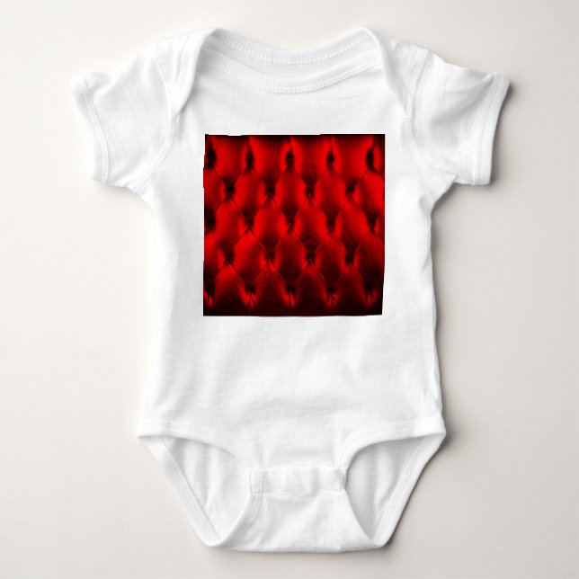 Vintage rote Polsterkissen Textur Baby Strampler (Vorderseite)